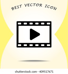 Video sign icon, vector illustration. Flat design style