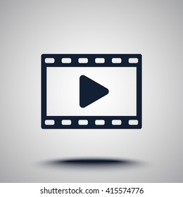 Video sign icon, vector illustration. Flat design style