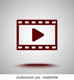 Video sign icon, vector illustration. Flat design style