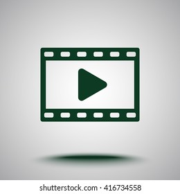 Video sign icon, vector illustration. Flat design style