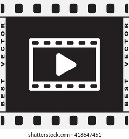 Video sign icon, vector illustration. Flat design style