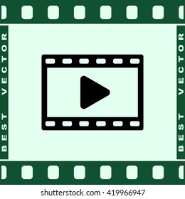 Video sign icon, vector illustration. Flat design style