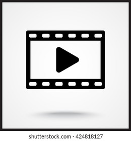 Video sign icon, vector illustration. Flat design style