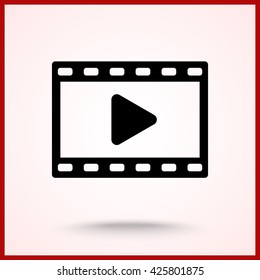 Video sign icon, vector illustration. Flat design style