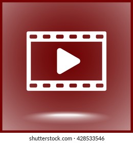 Video sign icon, vector illustration. Flat design style