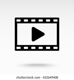 Video sign icon, vector illustration. Flat design style