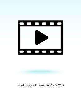 Video sign icon, vector illustration. Flat design style