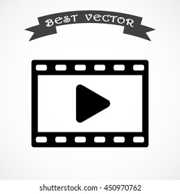 Video sign icon, vector illustration. Flat design style