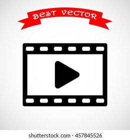 Video sign icon, vector illustration. Flat design style