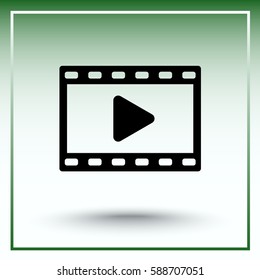 Video sign icon, vector illustration. Flat design style