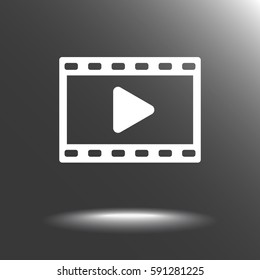 Video sign icon, vector illustration. Flat design style