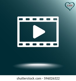 Video sign icon, vector illustration. Flat design style