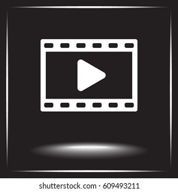 Video sign icon, vector illustration. Flat design style
