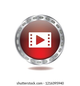 Video sign vector button, web design element