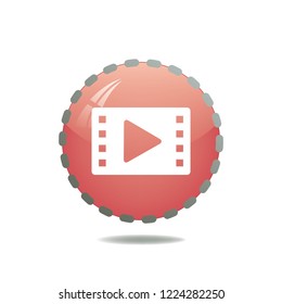 Video sign vector button, web design element