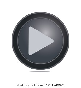 Video sign vector button, web design element