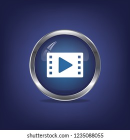 Video sign vector button, web design element