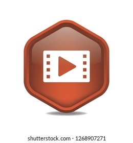 Video sign vector button, web design element