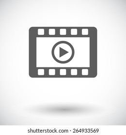 Video. Single flat icon on white background. Vector illustration.