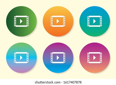Video six color gradient icon design.