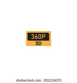 Video size resolution icon labeling as sd, sign
