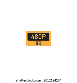 Video size resolution icon labeling as sd, sign