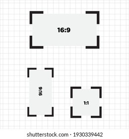 video size vector illustration, icon size resolution in video editing applications