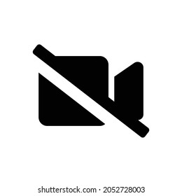 video slash Icon. Flat style design isolated on white background. Vector illustration