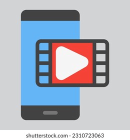 Icono plano de videollamadas para smartphone, uso para presentación de aplicaciones móviles en sitios web