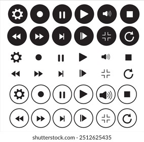 Video and sound icon set. Video, sound, mute icon vector illustration