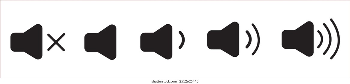 Video and sound icon set. Video, sound, mute icon vector illustration