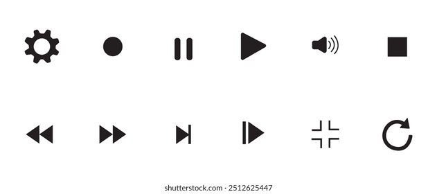 Video and sound icon set. Video, sound, mute icon vector illustration