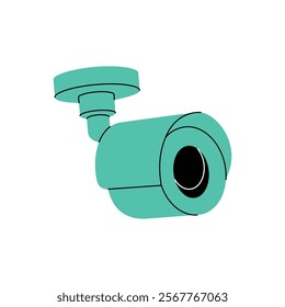 Video spy camera. Security surveillance system. Vector illustration