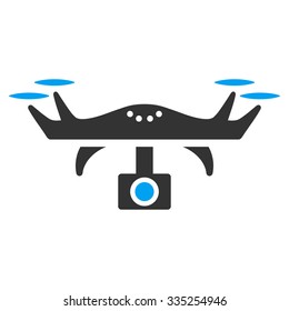 Video Spy Copter vector icon. Style is flat symbol, rounded angles, white background.