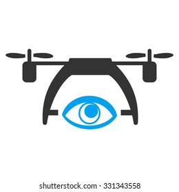 Video Spy Drone vector icon. Style is flat symbol, rounded angles, white background.