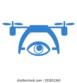 Video Spy Drone vector icon. Style is flat symbol, cobalt color, rounded angles, white background.
