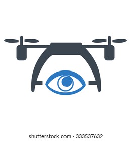 Video Spy Drone vector icon. Style is bicolor flat symbol, smooth blue colors, rounded angles, white background.