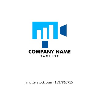 Video Statistic Logo Template Design Vector