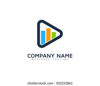 Video Stats Logo Design Template
