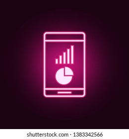 video stats neon icon. Elements of online and web set. Simple icon for websites, web design, mobile app, info graphics