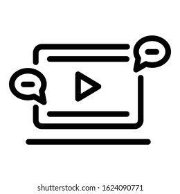 Video story icon. Outline video story vector icon for web design isolated on white background