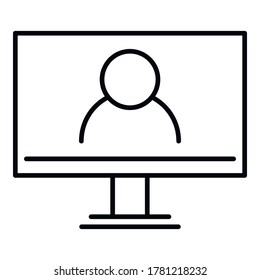 Icono del narrador de vídeo. Icono de vector narrador de vídeo de contorno para diseño web aislado en fondo blanco