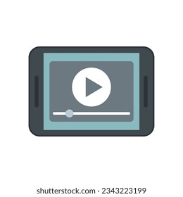 Video stream icon flat vector. Online live. Broadcast news isolated