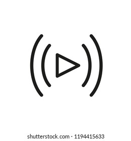 Video stream icon line. Isolated vector illustration