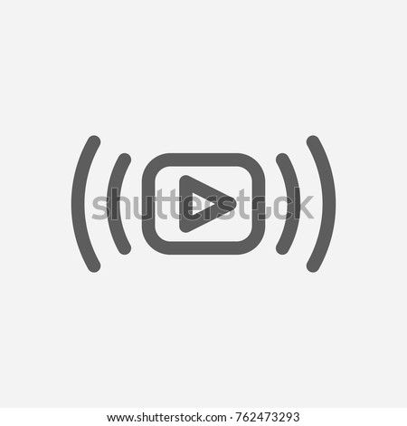Video stream icon line. Isolated symbol on online education topic with video stream icon, live streaming and media meaning vector illustration.