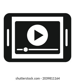 Video stream icon simple vector. Online live. Broadcast news