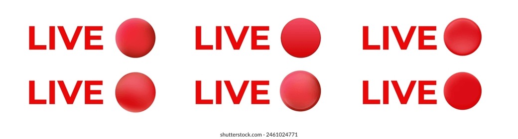 Video stream live icon. Red logo for online broadcast.