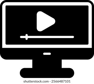 Video stream Outline Style Icon Design