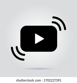 Video Streaming Black Icon Stream Vector Illustration