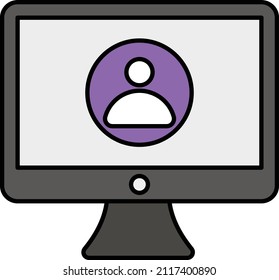 Video Streaming Channel or Profile Photo Vector  Icon Design, Video blogger Symbol, vlogger or videography equipment Sign, motion pictures and film maker Stock illustration, Login Screen Concept